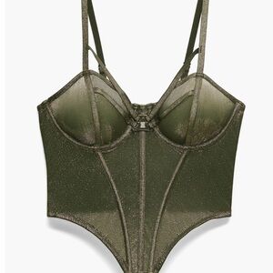 Savage X Fenty Metallic Olive Bodysuit